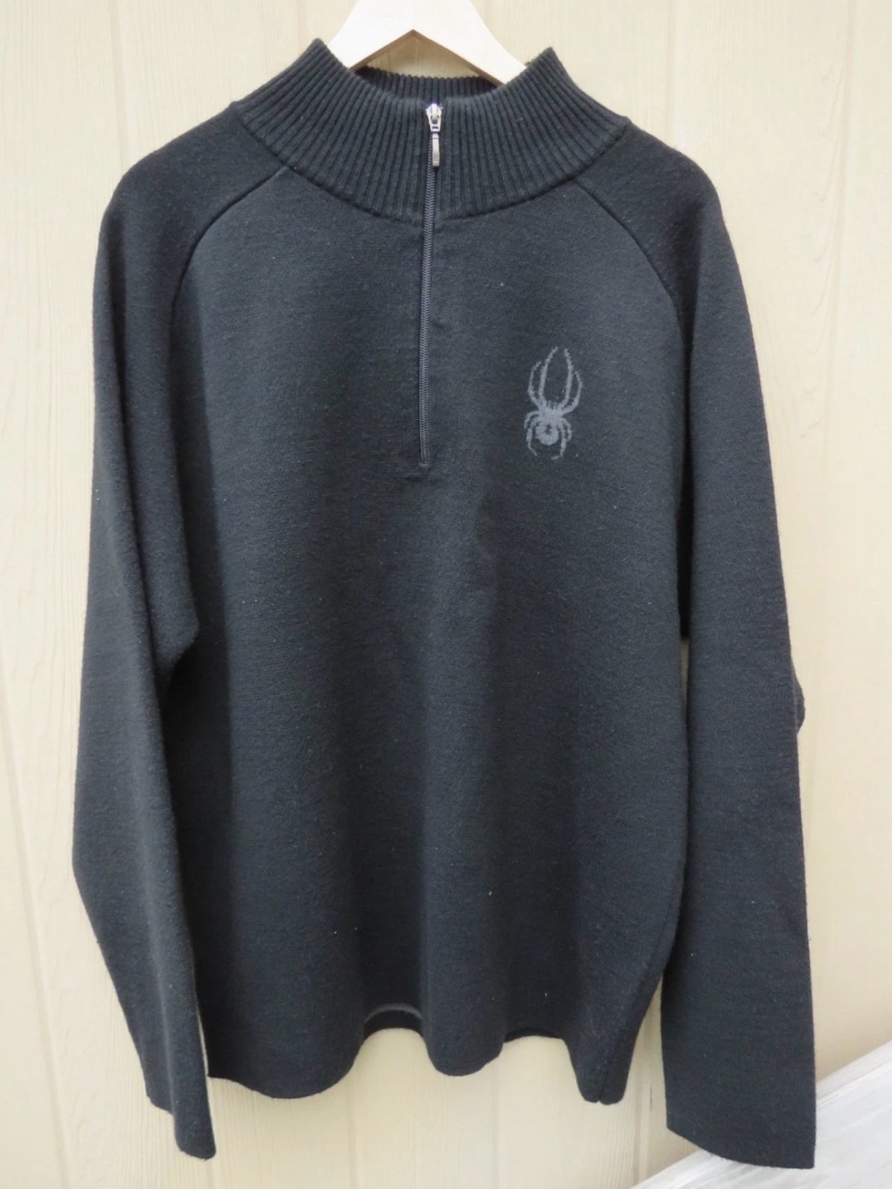 Men's Black Half-Zip Sweater Wool Blend